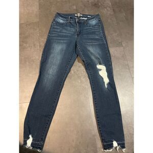 Rewash Mid Rise Distressed Skinny Jeans Trendy Denim Streetwear B-393